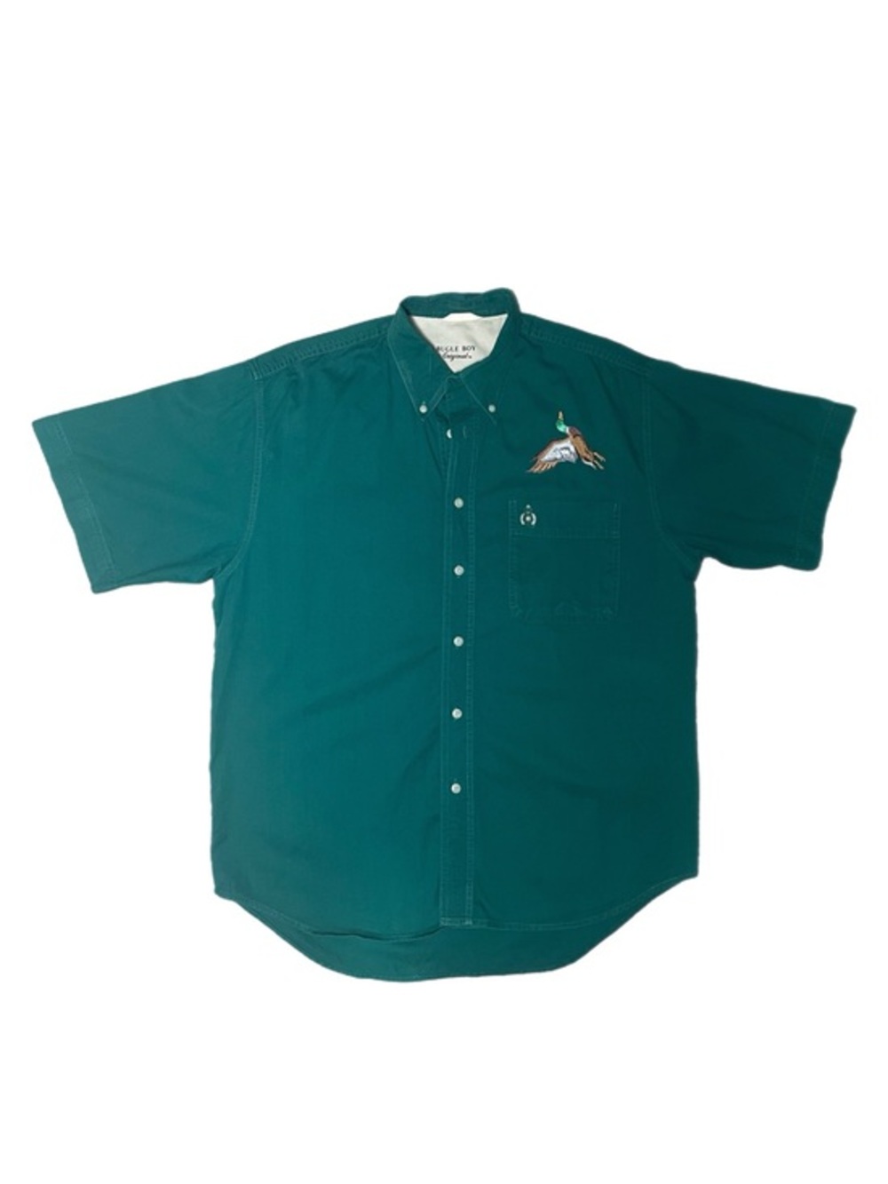 Vintage 90s Bugle Boy Embroidered Short-Sleeve Button Down Shirt